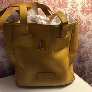 Doomed and Bourke yellow leather tote bag.